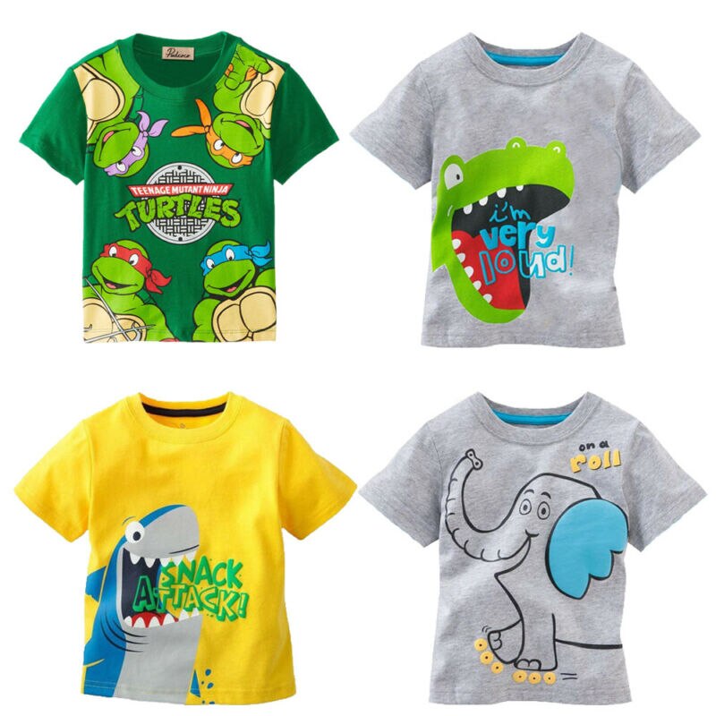 Pudcoco Baby Baby Kids Peuter Jongens Cartoon Animal Print Katoen Tops T-shirt Kleding Outfits