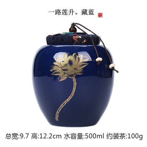 Crematie Urn voor As Huisdier Urn Begrafenis Urn voor Menselijk As Gemaakt in Keramiek Handgeschilderde Display Begrafenis Urn thuis of in Niche: A blue
