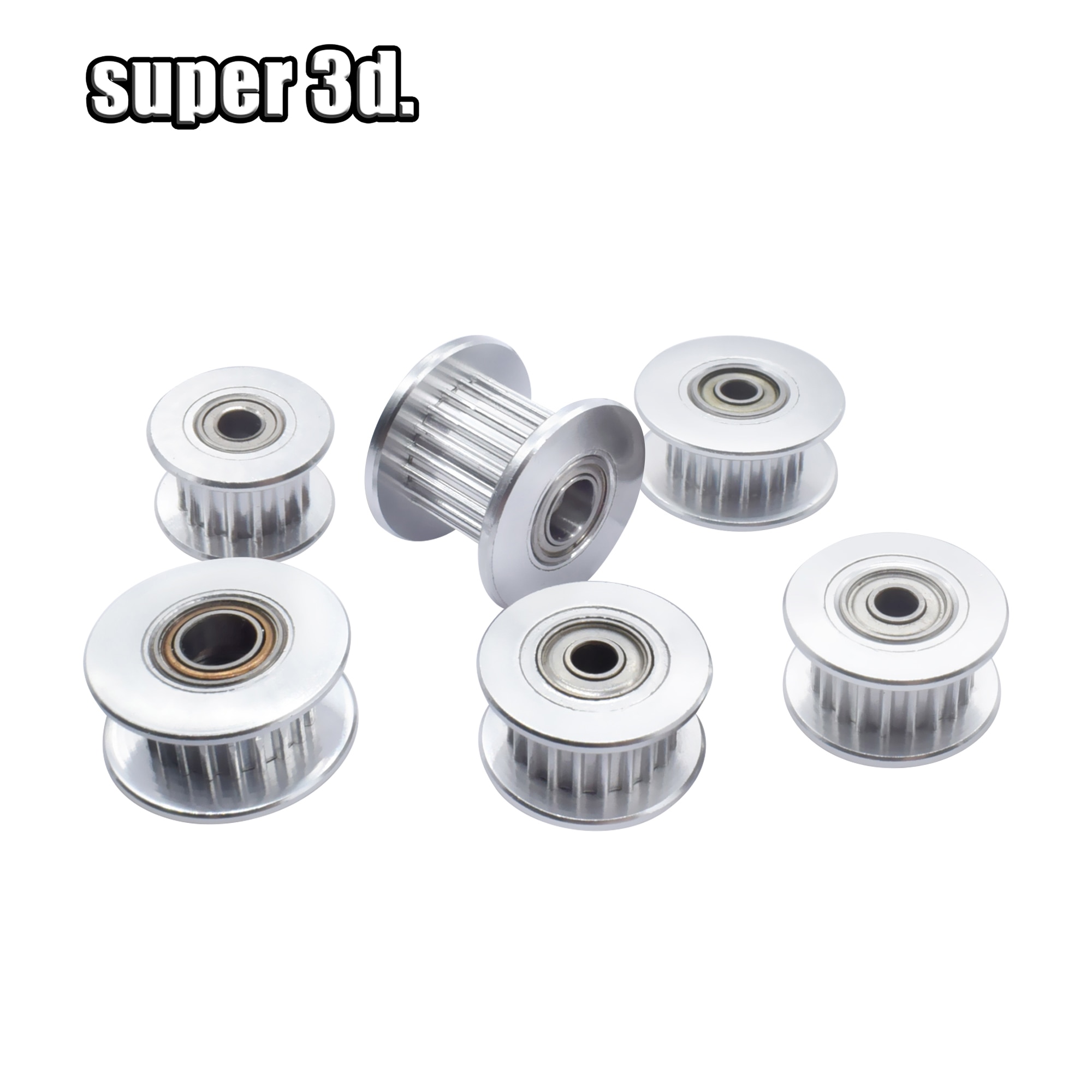 3D Printer G2T Idler Timing Pulley 16 20 Teeth / No Teech Passive Synchronous Wheel Bore 3mm 5mm Timing Pulley Width 6mm 10mm