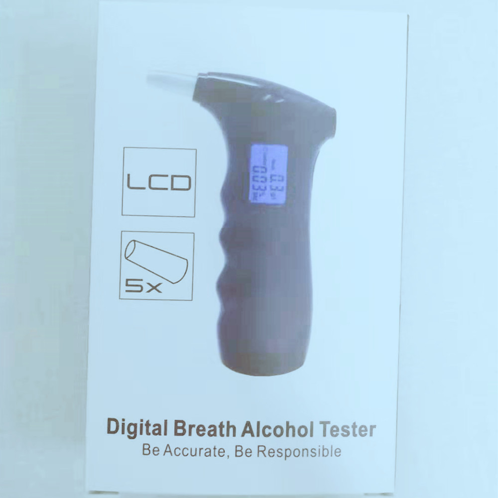 Greenwon blå lcd display alkohol åndedrætsværn låsekasse alcotester ånde alkohol tester