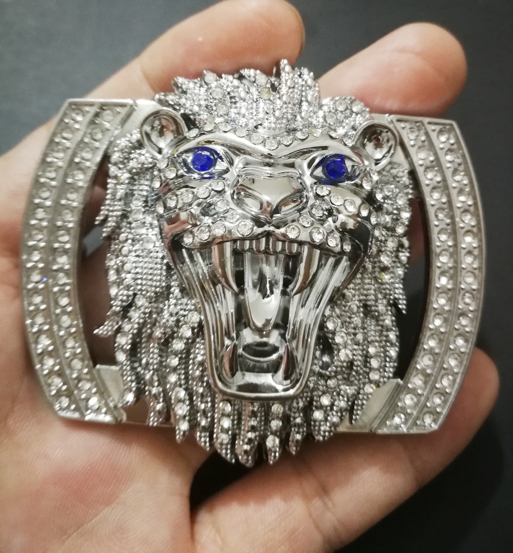 Löwe gürtel schnalle mit diamant für sterben mann frau leder gürtel von metall Löwe schnalle nutte taille schnalle