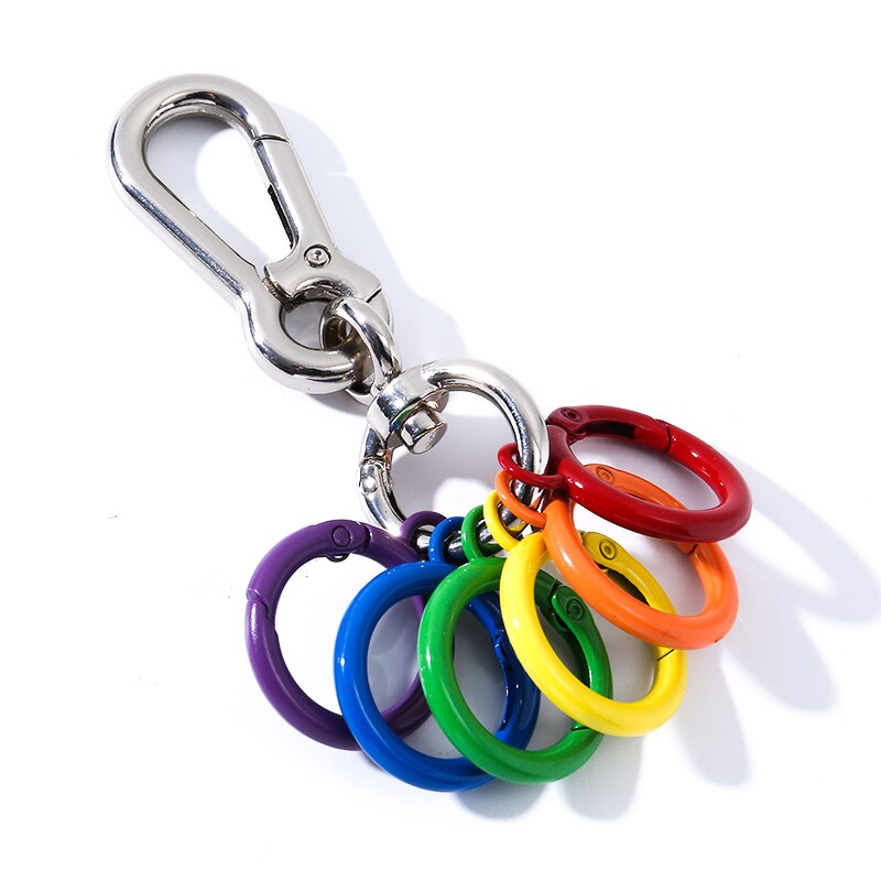 Metal Keychain Hook Key Chain Car 1 Piece Zinc Alloy DIY Cute Style Luggage Car Key Ring Opening Ring Lesbian Gay Key Ring: Big circle