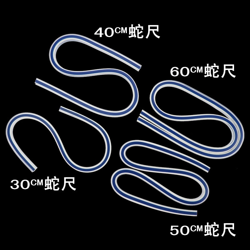 Règle en plastique bleu blanc | Tailleurs, en serpentin souple, plastique souple, courbe Flexible, dessin, règle douce 30CM 40CM 50CM 60CM