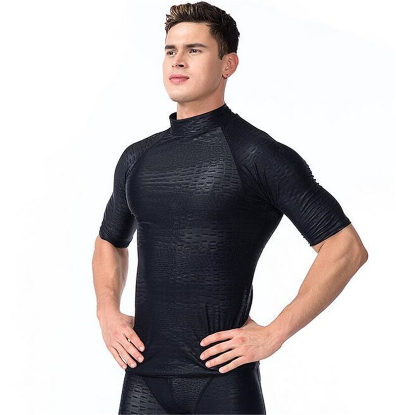 SBART Swimwear Rash Guards Men Quick-Dry Diving Suit Swimsuit Snorkeling Swimming Surfing Rash Guard Short Sleeves T-Shirts