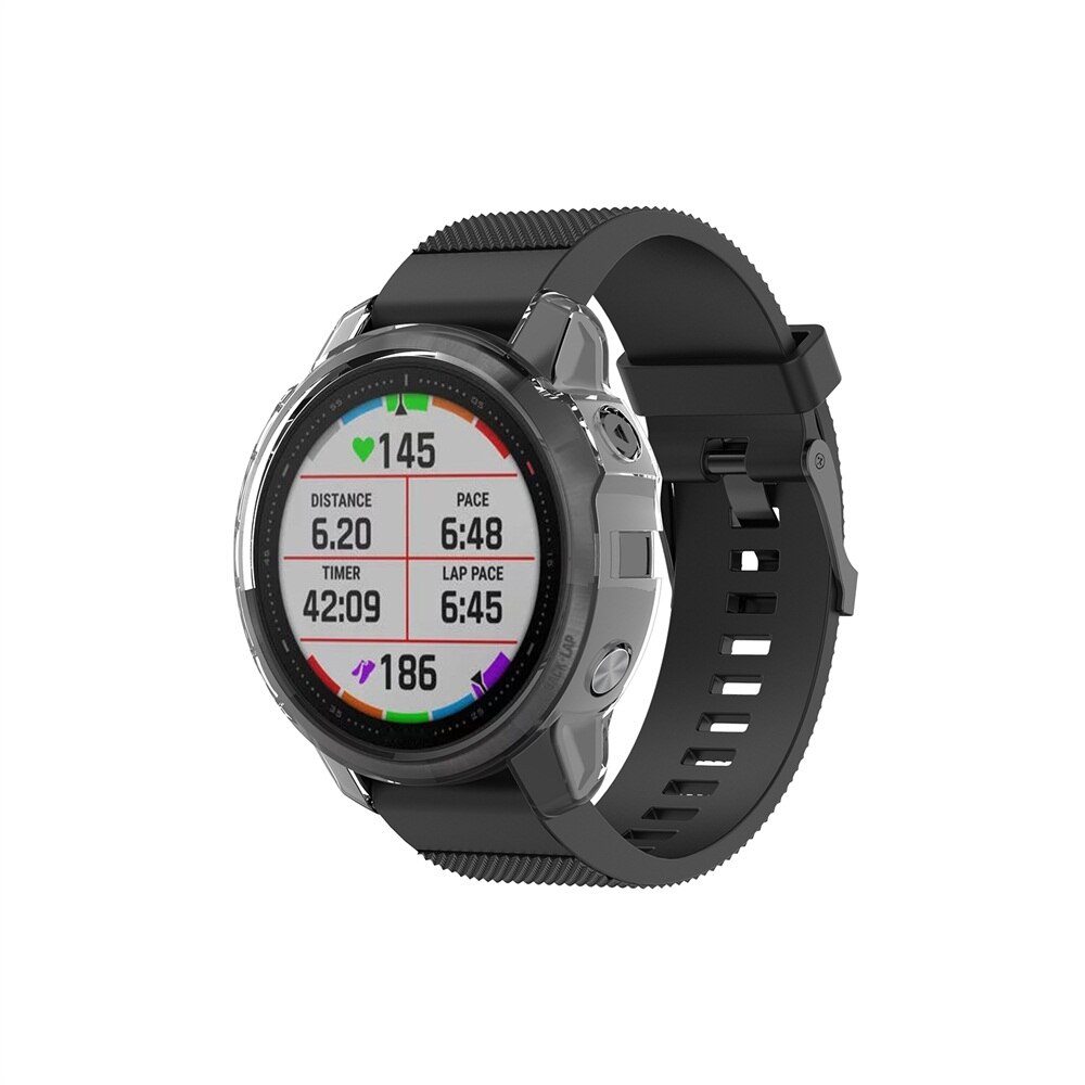 For Garmin Fenix 6 6S 6X Pro TPU Watch Case Smart Bracelet Protective Frame Shell Replacement Soft Shockproof Clear Protector