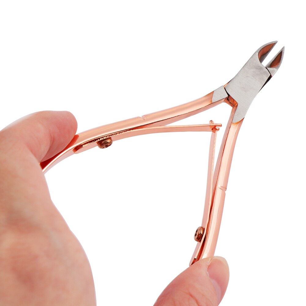 1PC Rose Gold Stainless Steel Dead Skin Remove Nail Scissors Nail Clipper Nipper Manicure Tool Nail Cuticle Cutter Grooming Tool