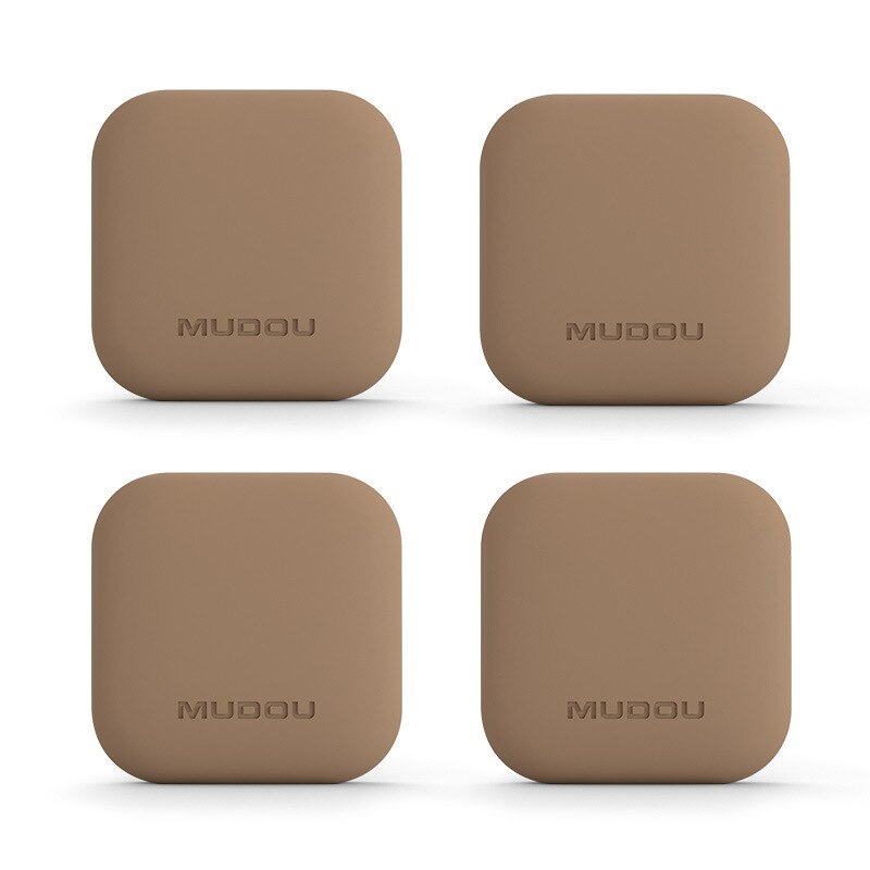 4-piece Air-soft Silicone Anti-collision Stickers Door Handle Anti-collision Pad Protection Cushion Door Rail Wall Guard: BROWN-A