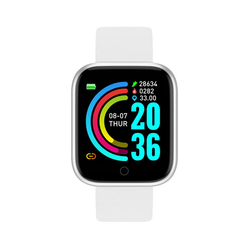 Montre connectée Y68, Bluetooth 4.0, moniteur de fréquence cardiaque, pression artérielle, rappel de Massage, Fitness: silver white