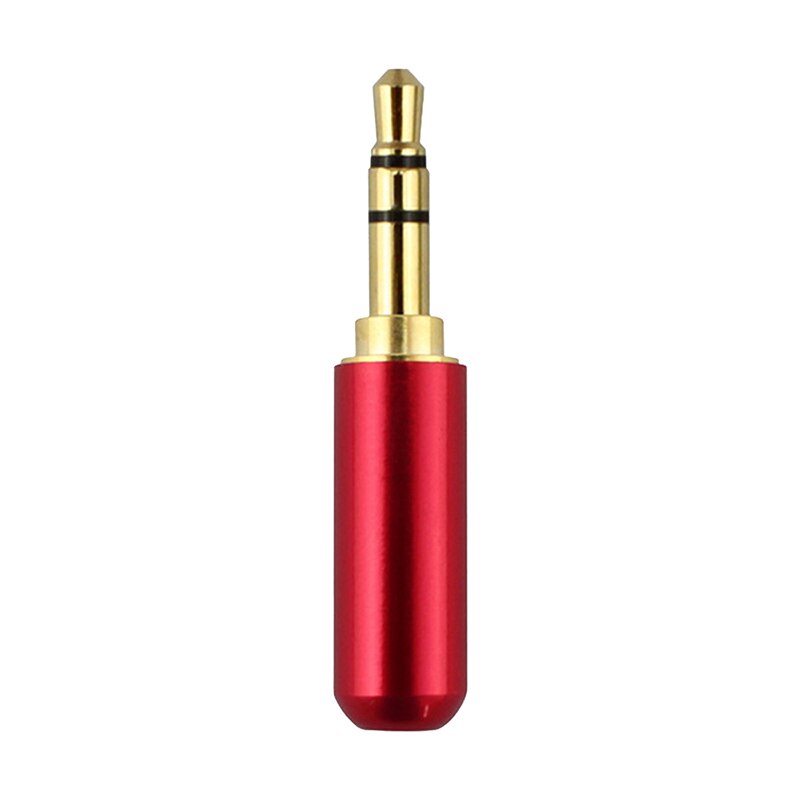 Stereo Jack Plug 3.5mm 3 Poles Male Plug Aluminum Stereo Plug Wire Connector Plug Earphone headphone Jack: Red / 10 Pcs