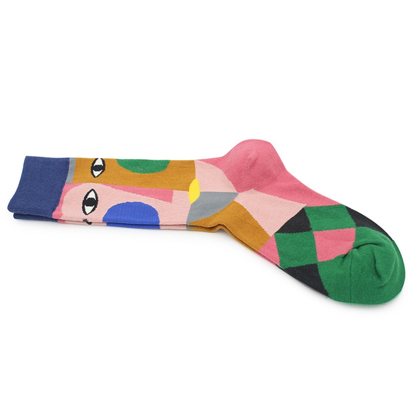 cotton happy socks women swan peace pigeon bird animal socks man colorful picasso art socks primitive tribe crazy men sock funny