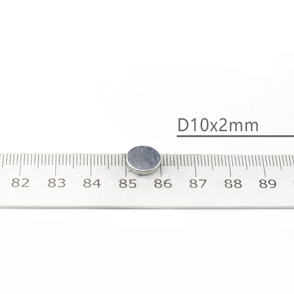 10pcs N52 Magnet 10x1mm 10x2mm 10x3mm 10x4mm 10x5mm Strong Magnetic Round Disc Block Rare Earth Neodymium Mini Fridge Magnets