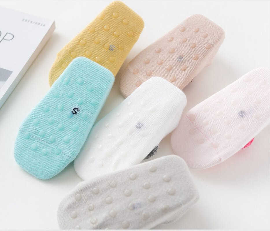 3x Pairs Baby Socks Floor Non-slip Cotton Cartoon Doll Socks Baby Girls Boys Soft Cute First Step Shoe