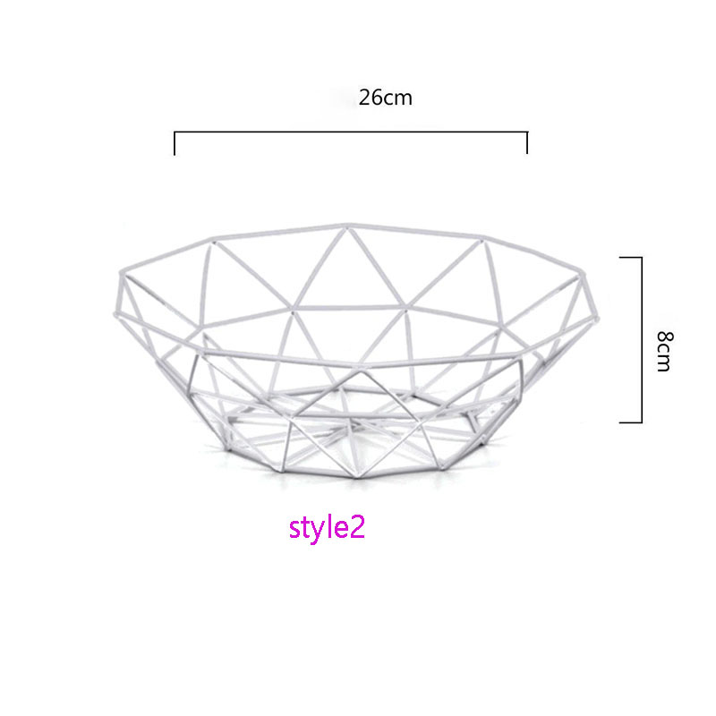 Cesta oco de frutas, cesta de frutas para cozinha, tigela, acessórios domésticos, organizador de petiscos, cestas de armazenamento de alimentos: Style2 White