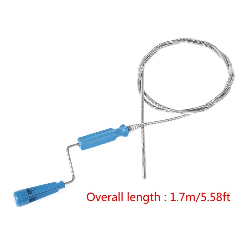 Drain Pipe Cleaning Tool Rod Sink & Clog Hair Grime Remover 180cm M7DF