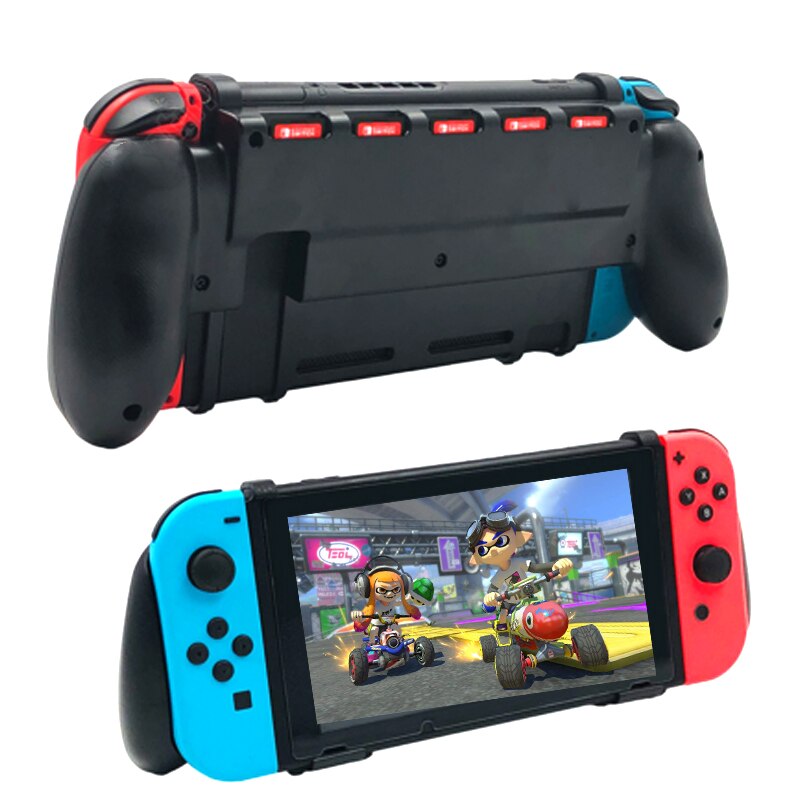 For Nintendo Switch Grip Case with 5 Game Cards Storage Ergonomic Handle Goplay Hand Grip Accessories Especially for Big Hands