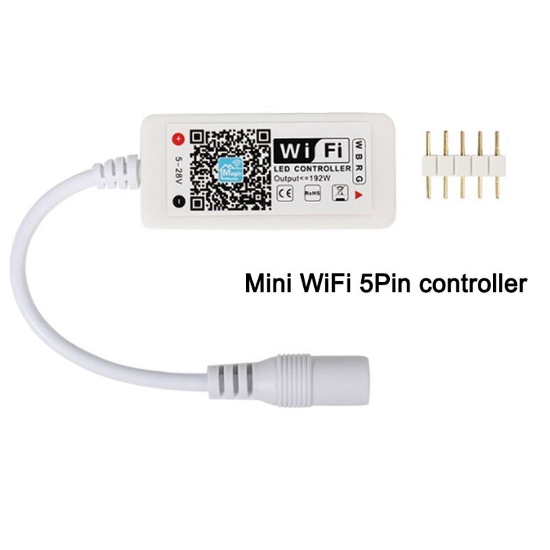 Magic home led-stripcontroller  dc5v 12v 24v bluetooth draadloze wifi-controller, rgb/rgbw ir rf voor 5050 ws2811 ws2812b pixels: Mini wifi rgbw 5 pin