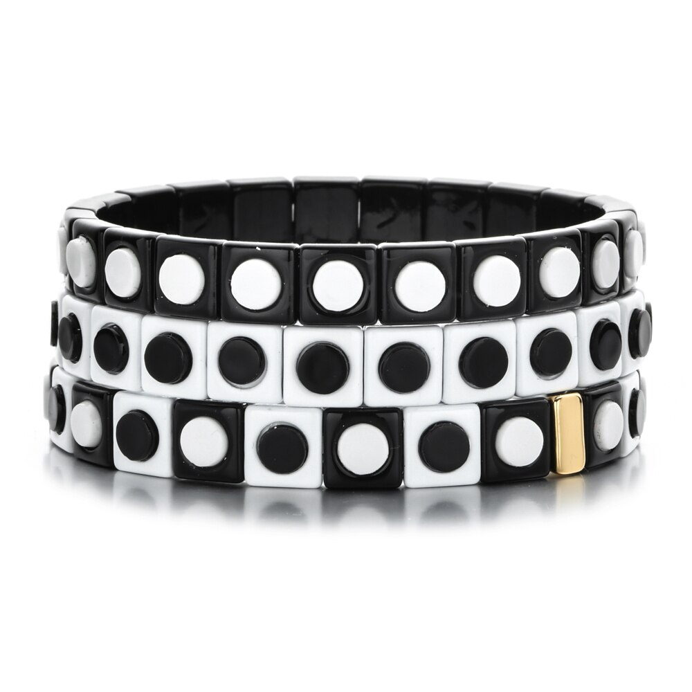 DIY Beads Enamel Tile Bracelet Pulseras Mujer Moda 2022 Bracelets Jewelry Women Bileklik Boho Rainbow Armband: A12