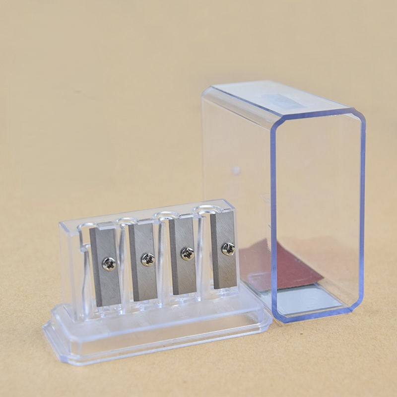 4-gaats puntenslijper Multifunctionele puntenslijper met deksel voor houtskoolpotloodschetspotloden tekenen