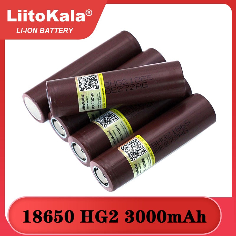 Liitokala 100% HG2 18650 3000mAh Rechargeable battery 18650HG2 3.6V discharge 20A Max 35A Power batteries