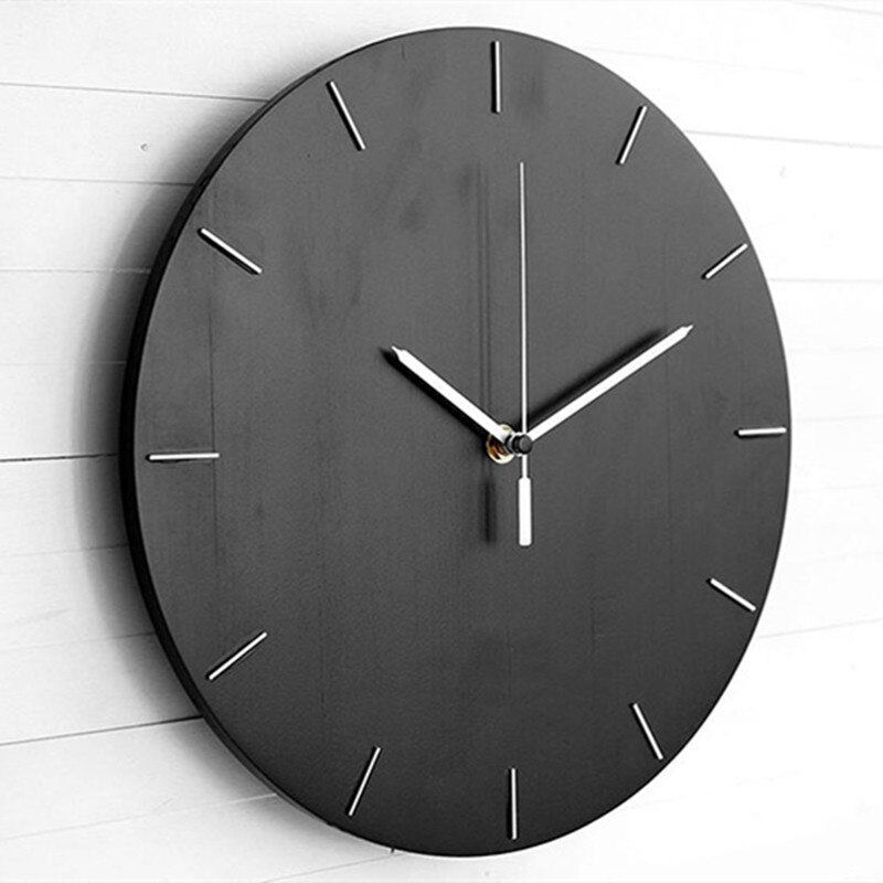 12inch 30cm Diameter Big Wooden Round Wall Hanging Clock Wooden Needle Wall Clock Home Decoration