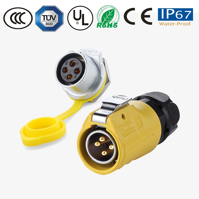 M20 IP67 Waterproof Quick Connect Electrical 2-12 Pin Panel Mount Wire to Board 12V DC Power Connector Plug Socket terminator: 4Pin Kit