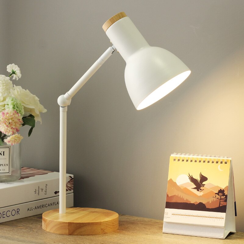 Nordic Tafellamp Voor Slaapkamer Bedlampje Ins Led Bureaulamp Kinderen Studenten Studie Boek Leeslamp Bureaulamp E27 Ons eu Plug