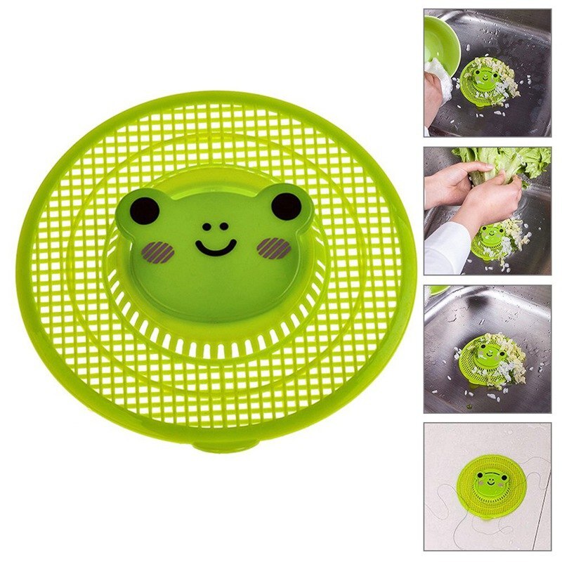 Colector de pelo en forma de rana para baño, cubierta de colador de bañera de ducha, filtro de tapón de lavabo, colador de drenaje para cocina y baño