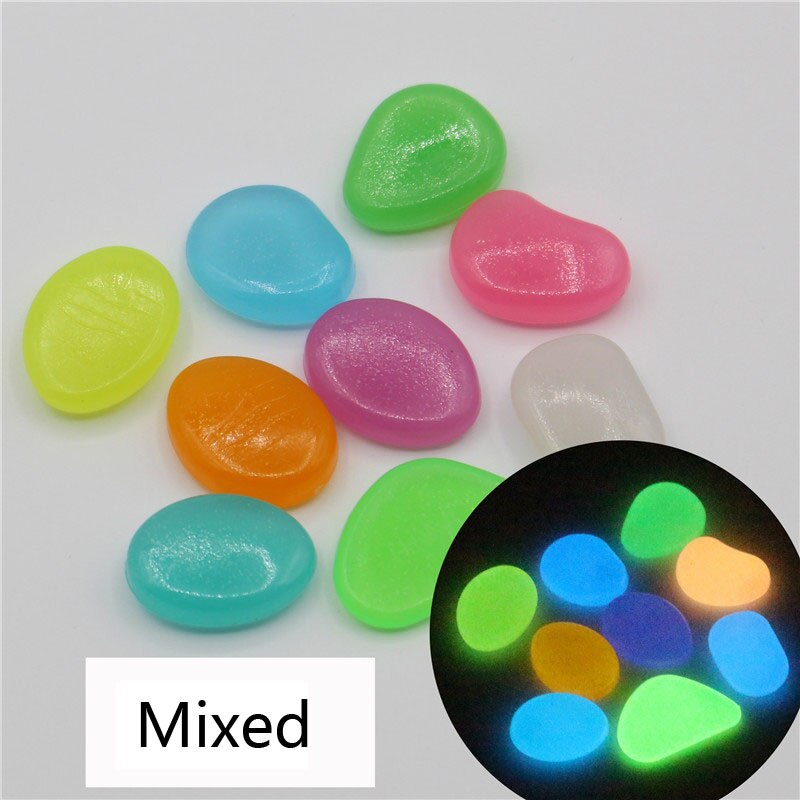 50Pcs Glow In The Dark Tuin Steentjes Glow Stones Rocks Voor Loopbruggen Tuinpad Patio Gazon Yard Decor Lichtgevende stenen Jardin