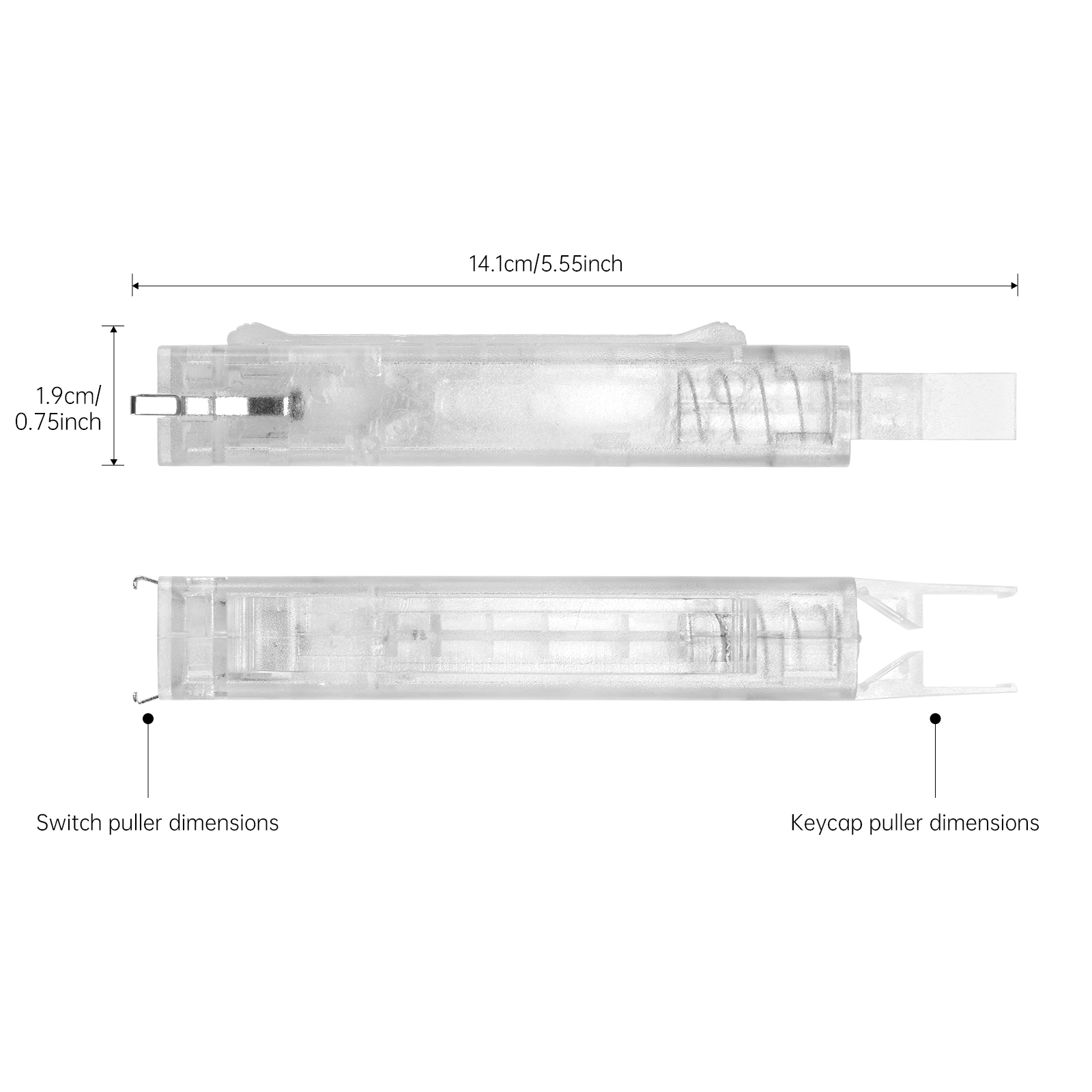 Extractor de teclas 2 en 1 para teclado mecánico, extractor de teclas, elimina fácilmente los interruptores de teclado para juegos: Beige