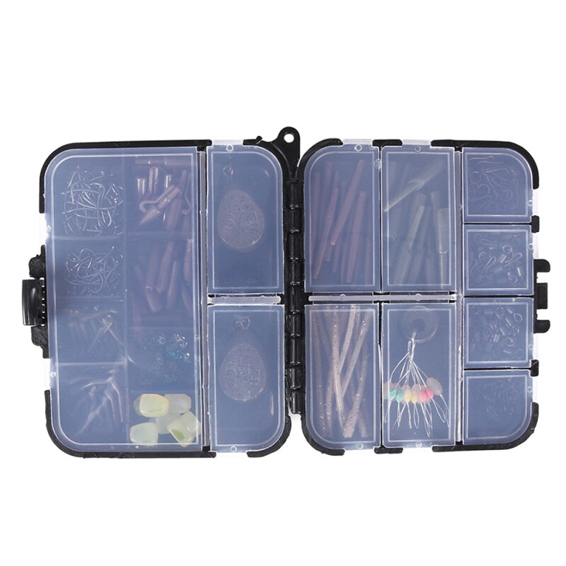 252 pièces carpe Kit de matériel de pêche boîte de matériel de pêche accessoires Case crochet de poisson pièces d'appât Kit ensemble boîtes de matériel de pêche