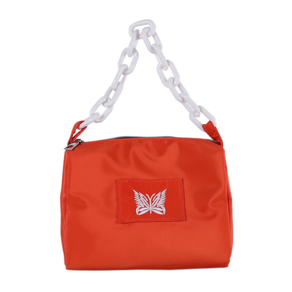 Vlinder Borduurwerk Handtas Vrouwen Totes Acryl Chain Lady Casual Schoudertas Vintage Crossbody Tassen Voor Vrouwen Verjaardag: Oranje