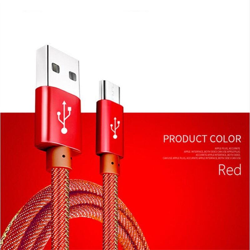 Micro USB Cable Fast Charging Wire For Android Mobile Phone Data Sync Charger Cable For Samsung HTC Xiaomi Microusb Charge Cord: 2M / Red