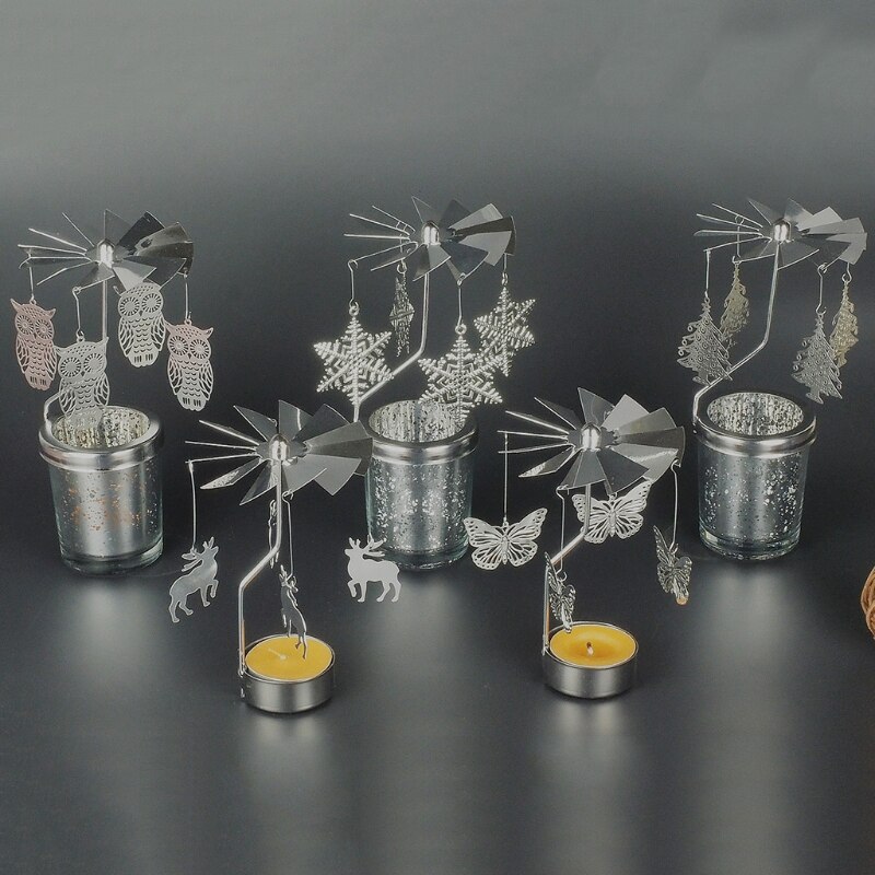 Märchen Dreh Spinnen Teelicht Metall Tee Licht Halfter Karussell Romantische Drehung Kerzenhalter Heimat Dekor