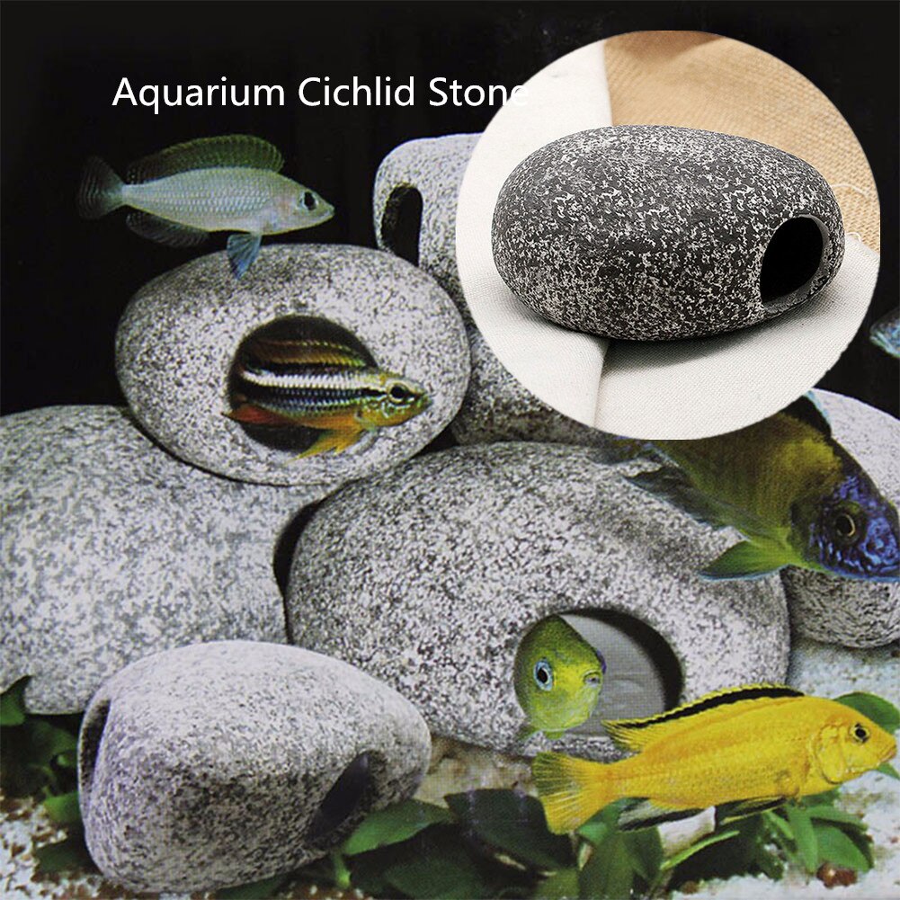 1Aquarium Cichlid Stone Auarium Cichlid Ornament Ceramic water mini decoration For fish supply water pool decor