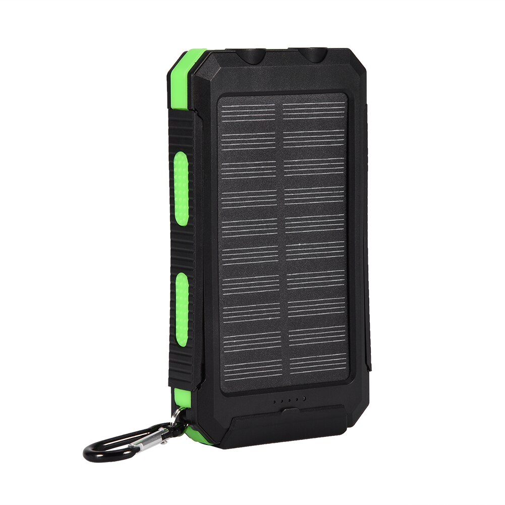 Outdoor Portable Solar Power Bank Case Diy Kit 10000Mah Snel Opladen Dual Usb Mobiele Waterdichte Power Bank Gevallen Met kompas: green