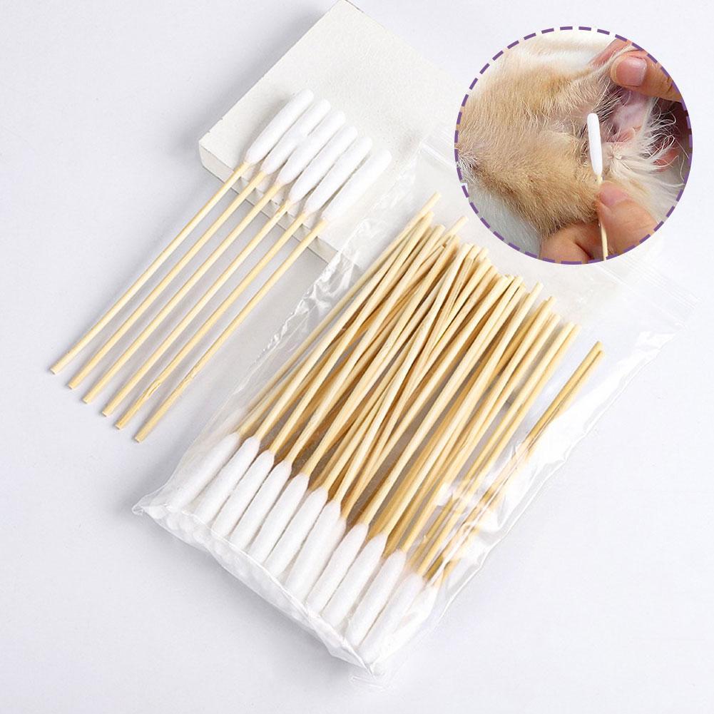 Coton-tige nettoyant pour oreilles de chien et chat, lot de 50 ou 100 pièces, fournitures pour animaux de compagnie