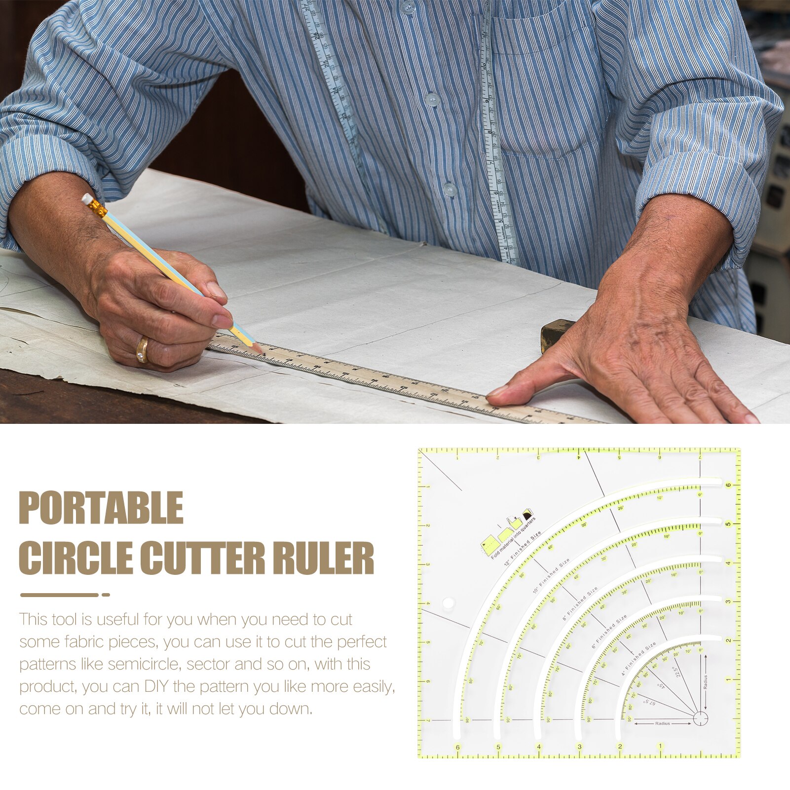 Multi Angle Ruler Portable Multifunction Cutting Plastics Rulers Patch Work Ruler Sewing Auxiliary Home Household DIY Tool