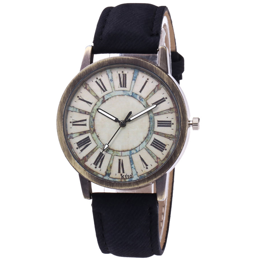 Montre à Quartz avec ceinture en cuir pour femmes, classique, sport, Business, LXH: Black