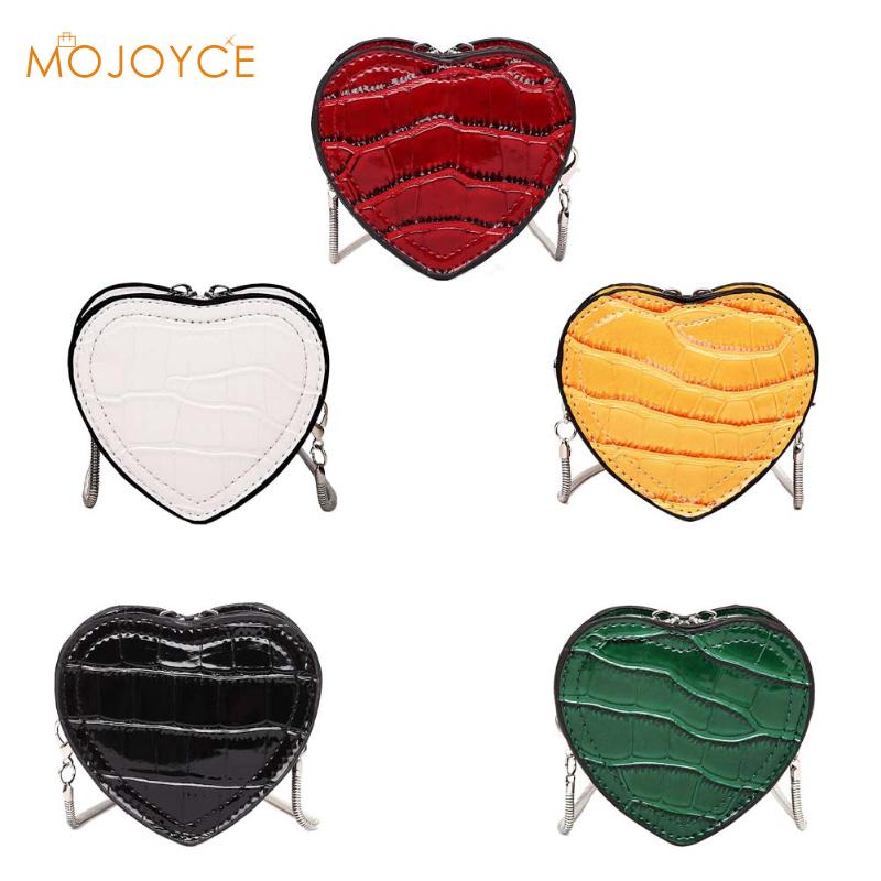 Dejlige piger skuldertaske hjerteformet mærke kvinder serpentine læder crossbody taske kæde læbestift skulder håndtaske