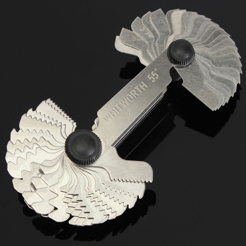 60 Degree 52Pcs Steel Thread Measuring Gage Metric Whitworth Screw Pitch Measuring Gauging Lathe Tool