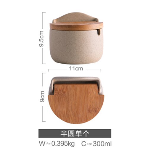 Style japonais assaisonnement boîte ménage sucre céramique bol assaisonnement pot avec couvercle sel pot huile d'olive bouteille cuisine fournitures: 1pcs6
