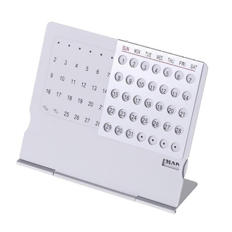 Super True Perpetual Calendar 10000 Years Calendars Thin Metal Desktop Calendar Aluminum Alloy Table Office Desk Decor