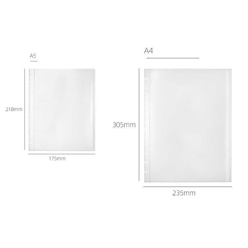 10Pcs A4 Transparent File Mushroom Hole Notebook Loose Leaf Pouch DIY Document Bag Binder Rings PVC Storage Binding Folder