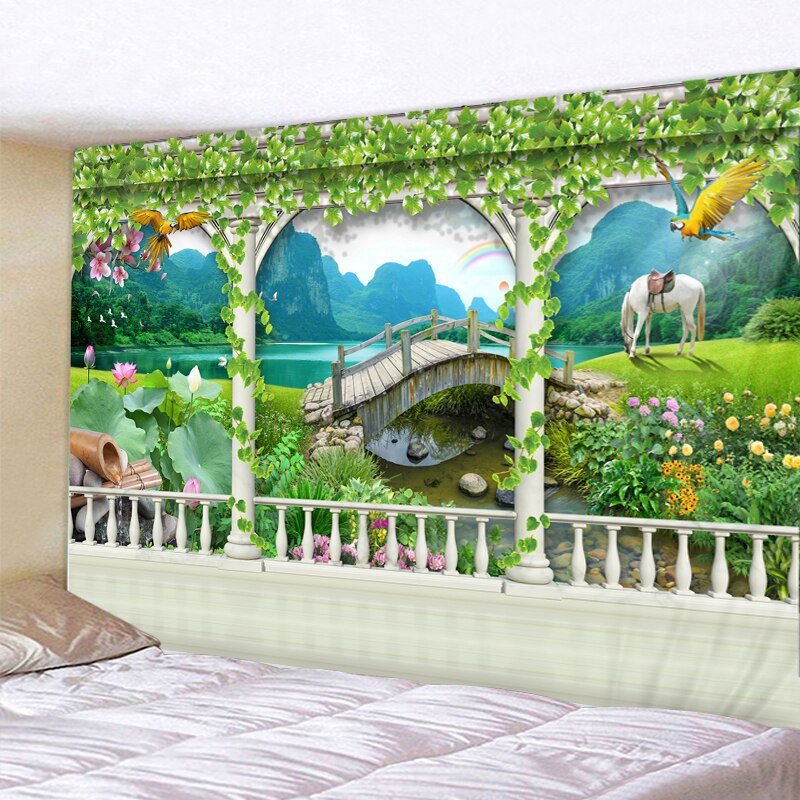 Beautiful tapestry 3d digital printing landscape tapestry hippie tapestry living room bedroom home decoration tapestry