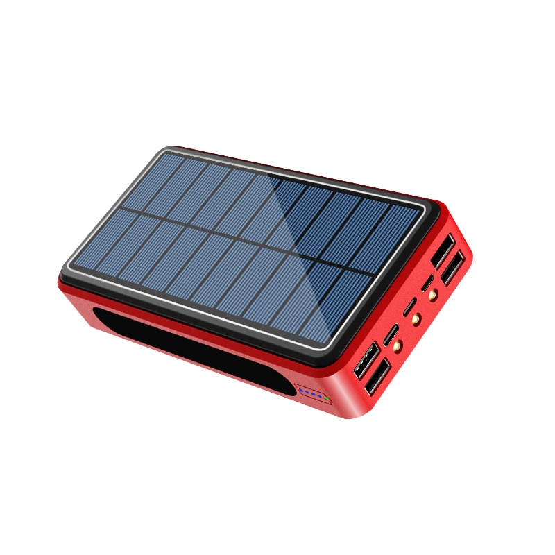 Solar Power Bank 80000mah Portable External Charger Fast Charging Four USB PoverBank LED External Battery for Iphone Xiaomi