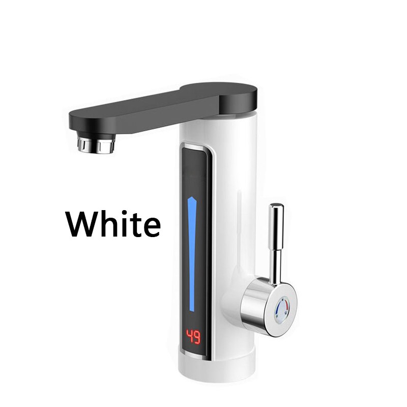 Water Heater LED display Household Electric Instant Heating Faucet Cold Dual-use Tankless Water Quickly Heating Tap EU: white / UK Plug