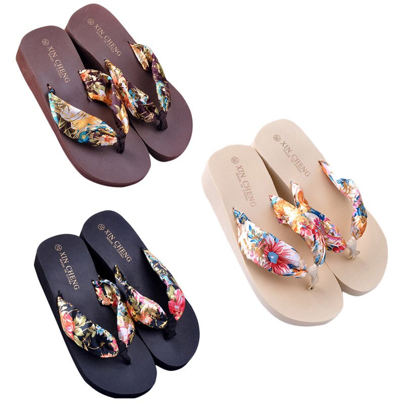 30 Zomer Helling Met Flip-Flops Lint Slippers Bohemian Bloem Strand Casual Mode Dames Slippers Chaussure femme