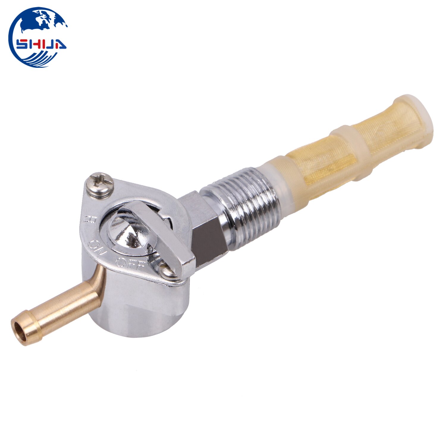 Rubinetto Benzina Cromato 3/8 NPT Per Harley Davidson Pre-1974 – Attacco Conico, Filtro, Posizioni On/Off/Res