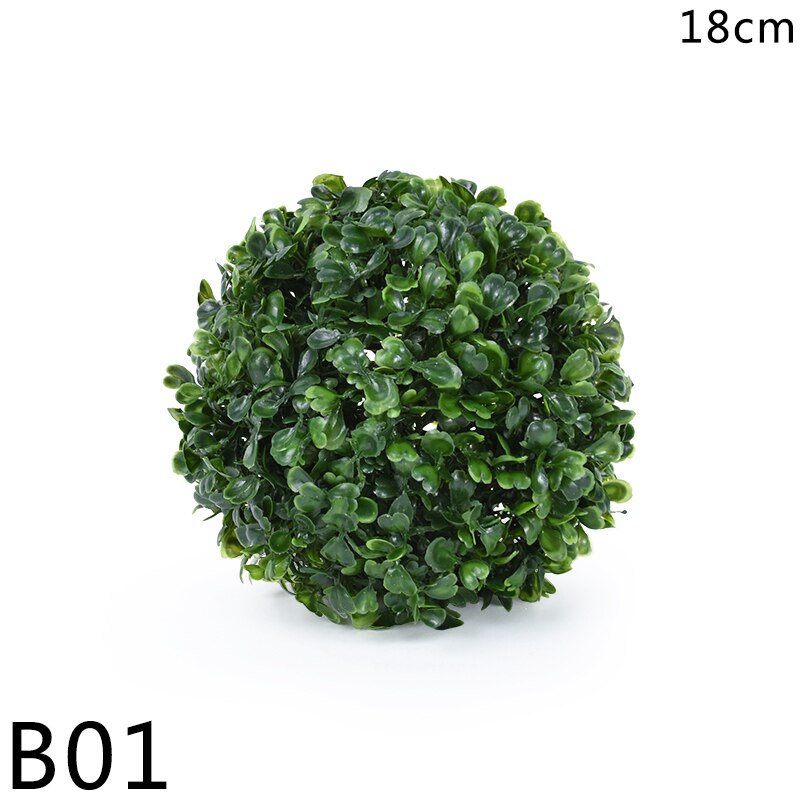 Simulation Green Plant Topiary Ball Grass Ball Faux Boxwood Decora Balls for Yard Balcony Garden Wedding Home Décor Green Plant: B01-18cm