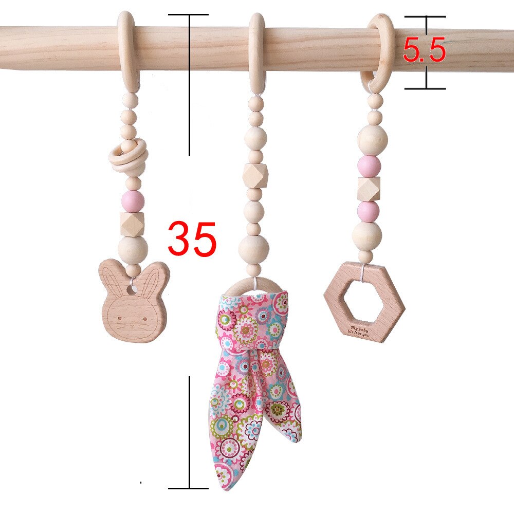 3 stk / sæt baby rangle legetøj nordisk stil træ rangle ringperler spille legetøj klapvogn hængende legetøj nyfødt barn